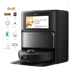 Mova V50 Ultra Complete Robot Vacuum and Mop Self-Cleaning, 24,000 Pa Suction, Liftable Navigation with Obstacle Overcoming and Warm Water Mopping with DuoSolution System Designed for Pets, Black