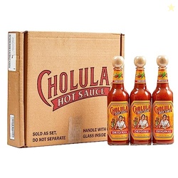 Cholula Hot Sauce Multipack, Original, Product of Mexico, Gift Set Includes Three 12 Fl Oz Bottles, Blend of Arbol & Piquin Peppers with Spices for Eggs, Rice, Tacos, Huevos Rancheros & More, 3 count