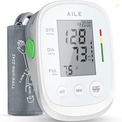 AILE BLOOD PRESSURE MONITOR, BLOOD PRESSURE MACHINE UPPER ARM LARGE CUFF(8.7"-16.5"), HIGH AUTOMATIC BLOOD PRESSURE MONITORS CUFF FOR HOME USE, (BP) MANUAL ARM BLOOD PRESSURE MONITORS, 2 * 99 MEMORY