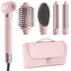 MESCOMB 5 in 1 Hot Air Styler Wrap  High-Speed Hair Dryer Brush with Auto Wrap Curlers, Fast Drying & Frizz-Free Styling, No Heat Damage, Volumizing Brush with Travel Bag Gift for Women