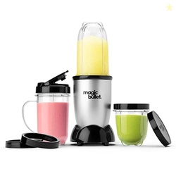 MAGIC BULLET BLENDER, SMALL, SILVER, 11 PIECE SET
