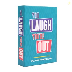 DSS GAMES YOU LAUGH YOU'RE OUT [TRY NOT TO LAUGH FAMILY CARD GAME FOR ADULTS & TEENS | WHITE ELEPHANT GIFT FOR ADULTS | 125 PROMPT FUN CARDS FOR FAMILY GAME NIGHTS, THANKSGIVING, & PARTIES AGES 14+]