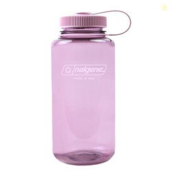 Nalgene Sustain Tritan BPA-Free Water Bottle Made with Material Derived from 50% Plastic Waste (using ISCC certified mass balance), 32 OZ, Wide Mouth, Cherry Blossom