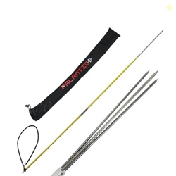 Scuba Choice 5' Travel Spearfishing Pole Spear, Two-Piece Fiberglass with 3-Prong Paralyzer Tip & Stainless-Steel Barb, Black Rubber Sling w/Carry Bag for Ice Spearfishing & Underwater Hunting