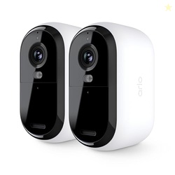 Arlo Essential Security Camera 2K | Outdoor-Indoor | 2nd Gen | Wireless with Spotlight, 2-Way Audio, Color Night Vision, Live Stream, Motion Activation, Real Time Notifications - White, 2 Camera