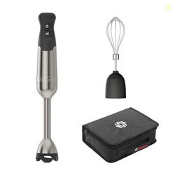 VITAMIX 5-SPEED IMMERSION BLENDER 3-PIECE BUNDLE WITH WHISK ATTACHMENT AND STORAGE CASE, PROFESSIONAL-GRADE HAND BLENDER WITH 625-WATT MOTOR AND STAINLESS-STEEL BLADE, STAINLESS STEEL/BLACK