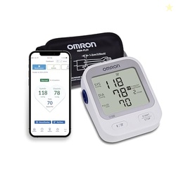 OMRON SILVER BLOOD PRESSURE MONITOR FOR HOME USE & UPPER ARM BLOOD PRESSURE CUFF - #1 DOCTOR & PHARMACIST RECOMMENDED BRAND - CLINICALLY VALIDATED - CONNECT APP