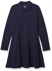 The Children's Place girls Long Sleeve Polo Dress, Tidal, 14 Years US