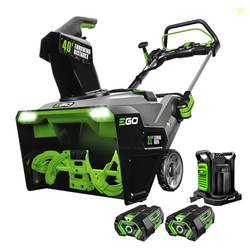 EGO POWER+ 21" Electric Snow Blower, Cordless Steel Auger, Includes (2) 56V 5.0Ah Batteries and Dual Port Charger - SNT2112