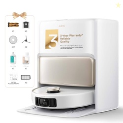 MOVA V50 ULTRA COMPLETE ROBOT VACUUM AND MOP SELF-CLEANING, 24,000 PA SUCTION, LIFTABLE NAVIGATION WITH OBSTACLE OVERCOMING AND WARM WATER MOPPING WITH DUOSOLUTION SYSTEM DESIGNED FOR PETS