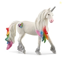 Schleich bayala, Unicorn Toys for Girls and Boys, Rainbow Love Unicorn Stallion with Glitter and Rhinestone Details, Ages 5+