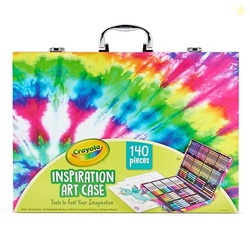 CRAYOLA INSPIRATION ART CASE COLORING SET - TIE-DYE (140CT), ART SUPPLIES SET FOR KIDS, TRAVEL DRAWING KIT, HOLIDAY & CHRISTMAS GIFT FOR GIRLS & BOYS, AGES 5+ [AMAZON EXCLUSIVE]