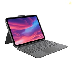 Logitech Combo Touch iPad 10th Gen Case, Detachable Keyboard, Large Precision Trackpad, Backlit Keyboard, Smart Connector - Oxford Gray