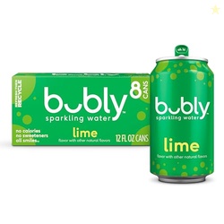 Bubly Sparkling Water, Lime, Zero Sugar & Zero Calories, Seltzer Water,12 Fl Oz Cans (Pack of 8)