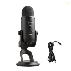 Logitech for Creators Blue Yeti USB Microphone for Gaming, Streaming, Podcast, YouTube, Discord, PC, Studio Sound, Plug & Play-Blackout