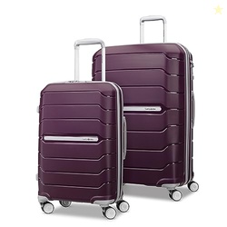 Samsonite Freeform 2-Piece Luggage Set - Carry-On & Large Checked Luggage with Dual Spinner Wheels - Durable Polypropylene Hardshell - TSA Lock, Airline-Approved - Expandable - Amethyst Purple