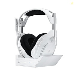 Logitech G Astro A50 X Multi-Platform Wireless Gaming Headset + Base Station for PS5/Xbox/PC: PLAYSYNC Video & Audio Switcher, HDMI 2.1 4K 120Hz VRR, <24bit/48kHz, 24hr Battery, 2.4GHz & BT - White