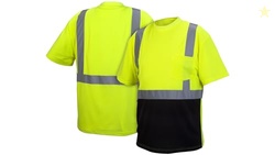 Pyramex Safety RTS2110BX4-X5 RTS21B Series T-Shirt Hi-Vis Lime - Black Bottom - Size 4X-5X Large