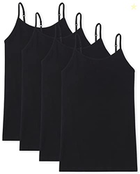 The Children's Place Girls' 4 Pack Basic Cami, Black, XX-Large