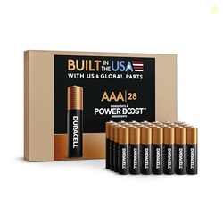 Duracell Coppertop AAA Alkaline Batteries with POWER BOOST Ingredients, 28 Count (Pack of 1), Long-Lasting Alkaline in Re-closable Pack for Quick Access and Organized Storage