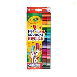 Crayola Emoji Pip Squeaks Washable Markers (16ct), Toddler Mini Stamper Marker Set, Coloring Supplies for Toddlers, Gift for Kids