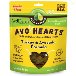 AvoDerm AvoHearts Turkey and Avocado Formula Dog Treats, 5oz bag