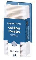 AMAZON BASICS COTTON SWABS FOR PERSONAL HYGIENE AND BABY CARE, 500 COUNT, 1 PACK