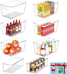 Set of 8 Clear Plastic Storage Bins