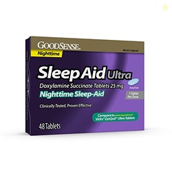 GoodSense Nighttime Sleep-Aid Ultra Tablets, Doxylamine Succinate 25 mg, 48 Count