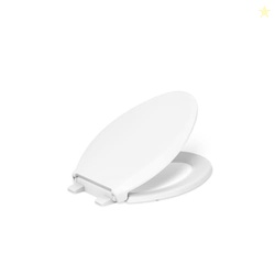 KOHLER 4636-RL-0 Cachet ReadyLatch Elongated Toilet Seat Slow Close, Soft Close Toilet Seat Quiet Lid, Contoured Grip-Tight Bumpers Installation Hardware, Apartment Essentials, White