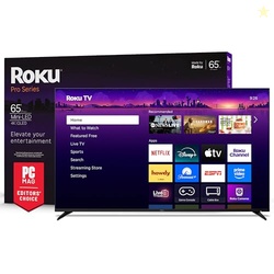 Roku Smart TV 2025  65-Inch Pro Series, Mini-LED TV  RokuTV with Backlit Voice Remote Pro  Flat Screen 4K QLED Television with 120Hz Refresh Rate & Dolby Vision IQ, Live News, Sports, Entertainment