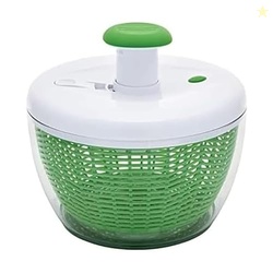 Farberware Easy to use pro Pump Spinner with Bowl, Colander and Built in draining System for Fresh, Crisp, Clean Salad and Produce, 6.6 quart, Green