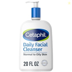 CETAPHIL FACE WASH, DAILY FACIAL CLEANSER FOR SENSITIVE, COMBINATION TO OILY SKIN, 20 OZ, GENTLE FOAMING, SOAP FREE, HYPOALLERGENIC