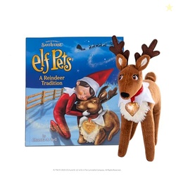 Elf Pets: A Reindeer Tradition - Includes Beautifully Illustrated Hardbound Storybook, Huggable Elf Pet Reindeer Stuffed Animal with Golden Heart Charm and Official Adoption Certificate
