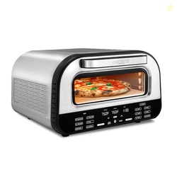 Gourmia Indoor Pizza Oven Air Fryer Toaster  1800W Countertop Multi-Cooker with Pizza Stone, Digital Controls & 6 Presets, Stainless Steel