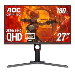 AOC Q27G3XMN 27" QHD Gaming Monitor, 2560x1440, Mini LED, 180Hz 1ms GtG, HDR 1000, sRGB137.5%, HDMI 2.0 x 1, DisplayPort 1.4 x1, Adaptive Sync, 3-Year Zero-Bright-dot