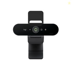 Logitech Brio 4K Webcam, Video Calling, Noise-Cancelling mic, HD Auto Light Correction, Wide Field of View, Windows Hello Works with Microsoft Teams, Zoom, Google Meet, PC/Mac/Laptop/MacBook/Tablet