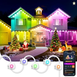 Linkind Permanent Outdoor Lights HP5,Smart AI RGBTW 100ft Christmas Lights Outdoor, 85 Scenes Modes for Holiday Christmas Decorations,IP67 Waterproof, Compatible with Alexa,Google Assistant