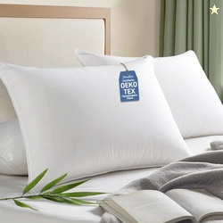 Aveallore Hypoallergenic Bamboo Viscose Soft Pillows with Down Alternative Filling, Standard/Queen Size Set of 2, Breathable Luxury Hotel Quality for All Sleeper, Oeko-Tex Certified, Machine Washable