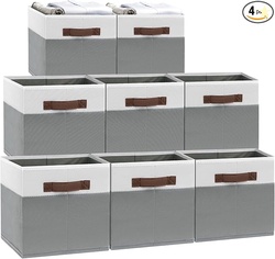 JTIEO 8 PACK COLLAPSIBLE STORAGE BASKETS 