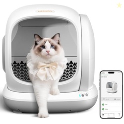 MEOWANT SELF CLEANING LITTER BOX, AUTOMATIC LITTER BOX SELF CLEANING WITH APP CONTROL, 75L EXTRA LARGE OPEN LOW ENTRY SMART CATS LITTER BOXS FOR MULTI-CAT COMPATIBLE SENIOR CATS LARGE CATS
