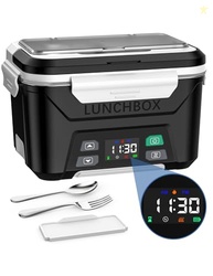 EAST OAK Cordless Electric Lunch Box for Adults, Heated Lunch Box Battery Powered with Automatic Heating, 5.5 Cups Portable Food Warmer with Removable Tray Divider