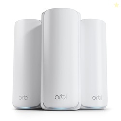 NETGEAR Orbi 870 Series Tri-Band WiFi 7 Mesh System (RBE873) - Router + 2 Satellite Extenders, Security Features, Up to 21 Gbps, Covers Up to 9,000 Sq. Ft., 150 Devices, 10 Gig Internet Port, BE21000