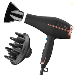 INFINITI PRO by CONAIR Hair Dryer, 1875W Blow Dryer with Diffuser and Concentrator, Ceramic Technology, 3 Heat & 2 Speed Settings, Cold Shot Button, Black