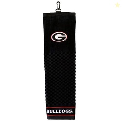 Team Golf Georgia Bulldogs Golf Towel, 100% Cotton, Checkered Scrubber Design, Embroidered Logo