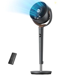 Dreo Fan for Bedroom, 120 Oscillating Standing Fans, Quiet Floor Fan with DC Motor, 100ft Pedestal Fans for Room, 9 Speeds, 4 modes, 20dB, 120 Manual Vertical, 37-42" Adjustable Height, 9H Timer