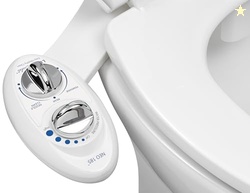 LUXE Bidet NEO 185 - Dual Nozzle, Self-Cleaning, Non-Electric Bidet Attachment for Toilet Seat, Adjustable Water Pressure, Rear & Feminine Wash (White)