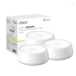 TP-Link Deco BE23 Dual-Band BE3600 WiFi 7 Mesh Wi-Fi System | 4-Stream 3.6 Gbps, 160 Mhz | Covers up to 6,500 Sq.Ft | 2 2.5G Ports Wired Backhaul | VPN,MLO,AI-Roaming, HomeShield, 3-Pack