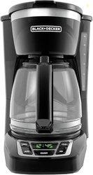BLACK+DECKER 12-Cup Digital Coffee Maker, Programmable, Washable Basket Filter, Sneak-A-Cup, Auto Brew, Water Window, Keep Hot Plate, Black