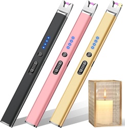 LcFun 3 Pack Electric USB Rechargeable Plasma Arc Lighter 